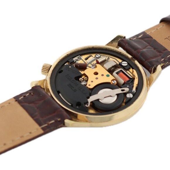 Vintage 34mm 1976 Bulova Accutron Men's Tuning Fork Wristwatch 2192 Swiss 10kRGP - Picture 6 of 6